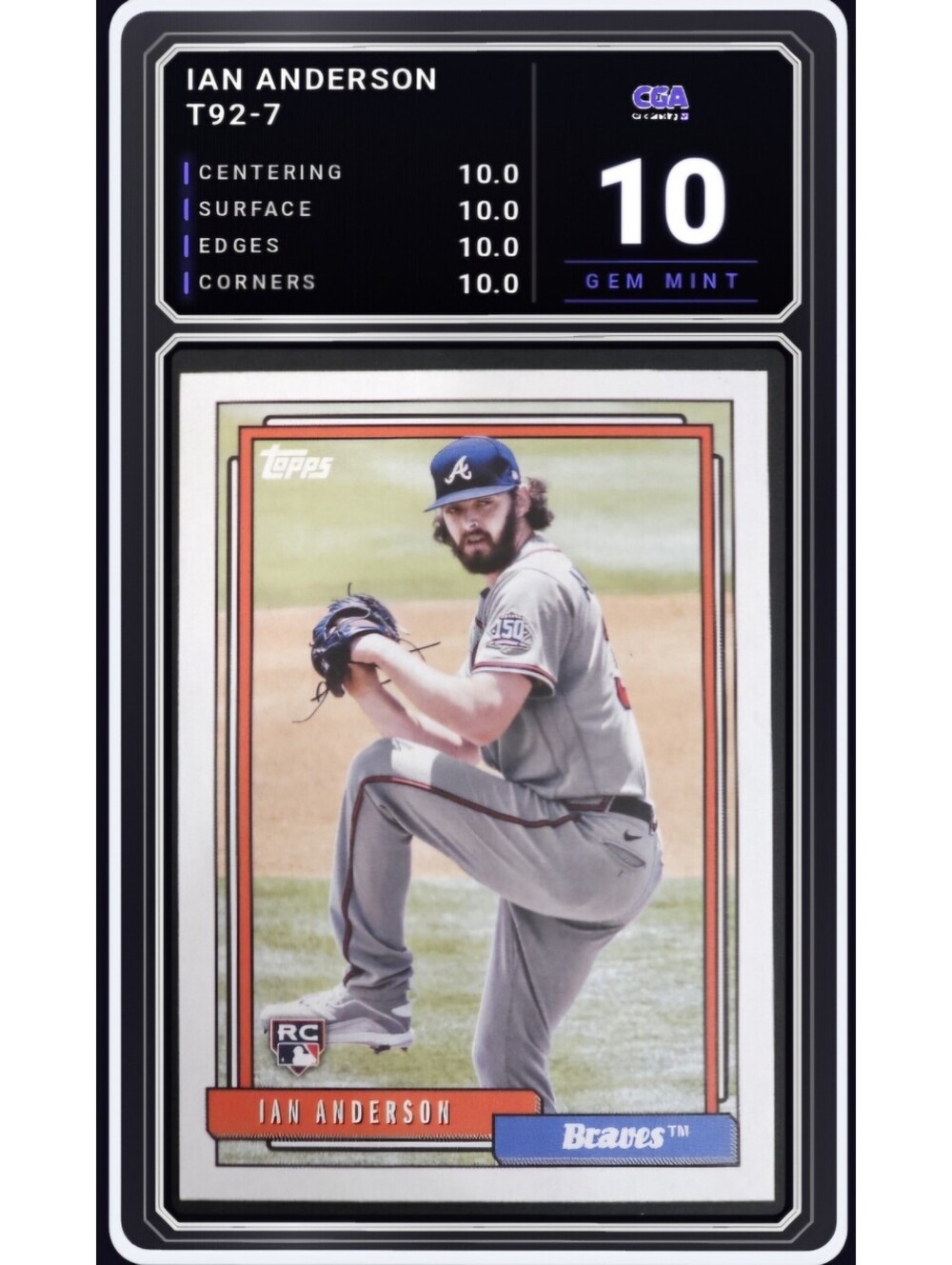 2021 Topps Update 1992 Redux #T92-7 Ian Anderson RC MLB - CGA 10.0 Digital Grade